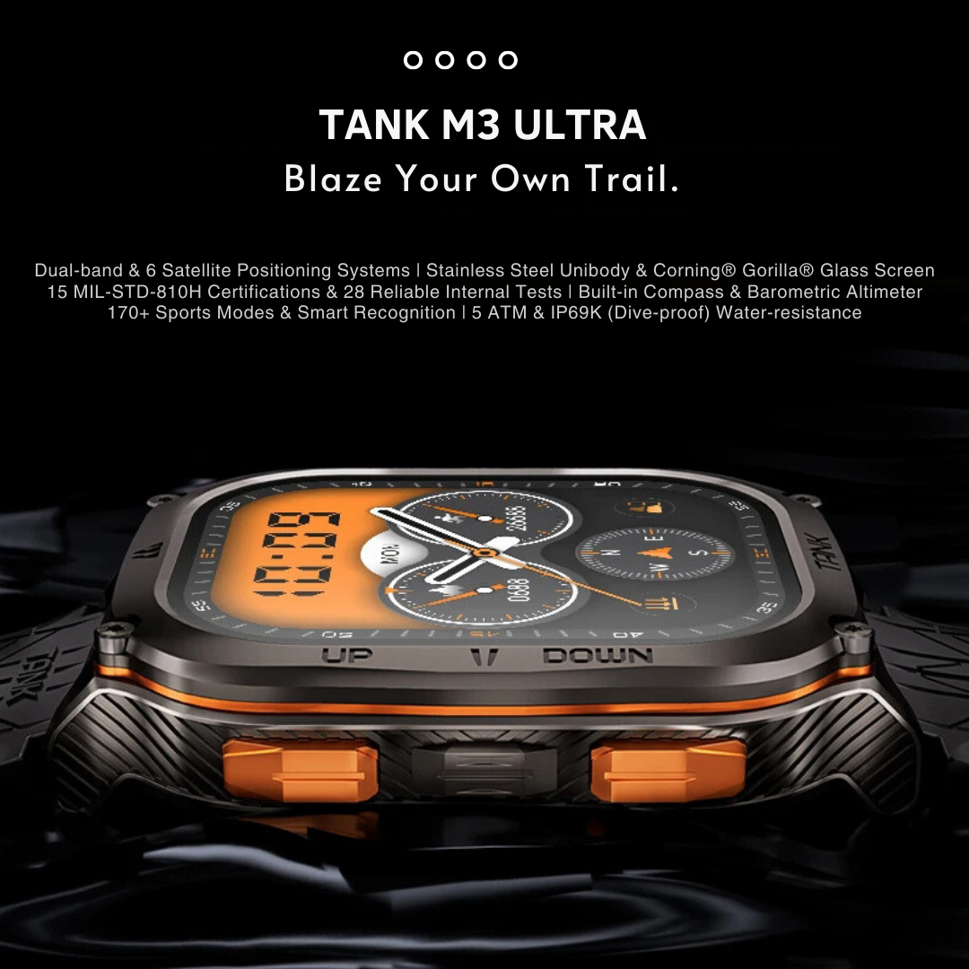 TANK M3 Ultra Waterproof AMOLED GPS Smartwatch