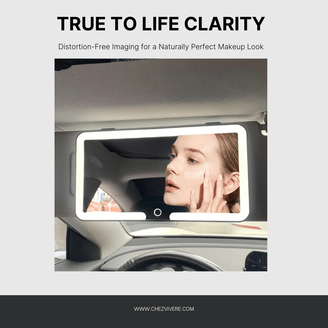 Car LED Beauty Mirror with Touch Control and Tricolor Lighting - Chez Vivere