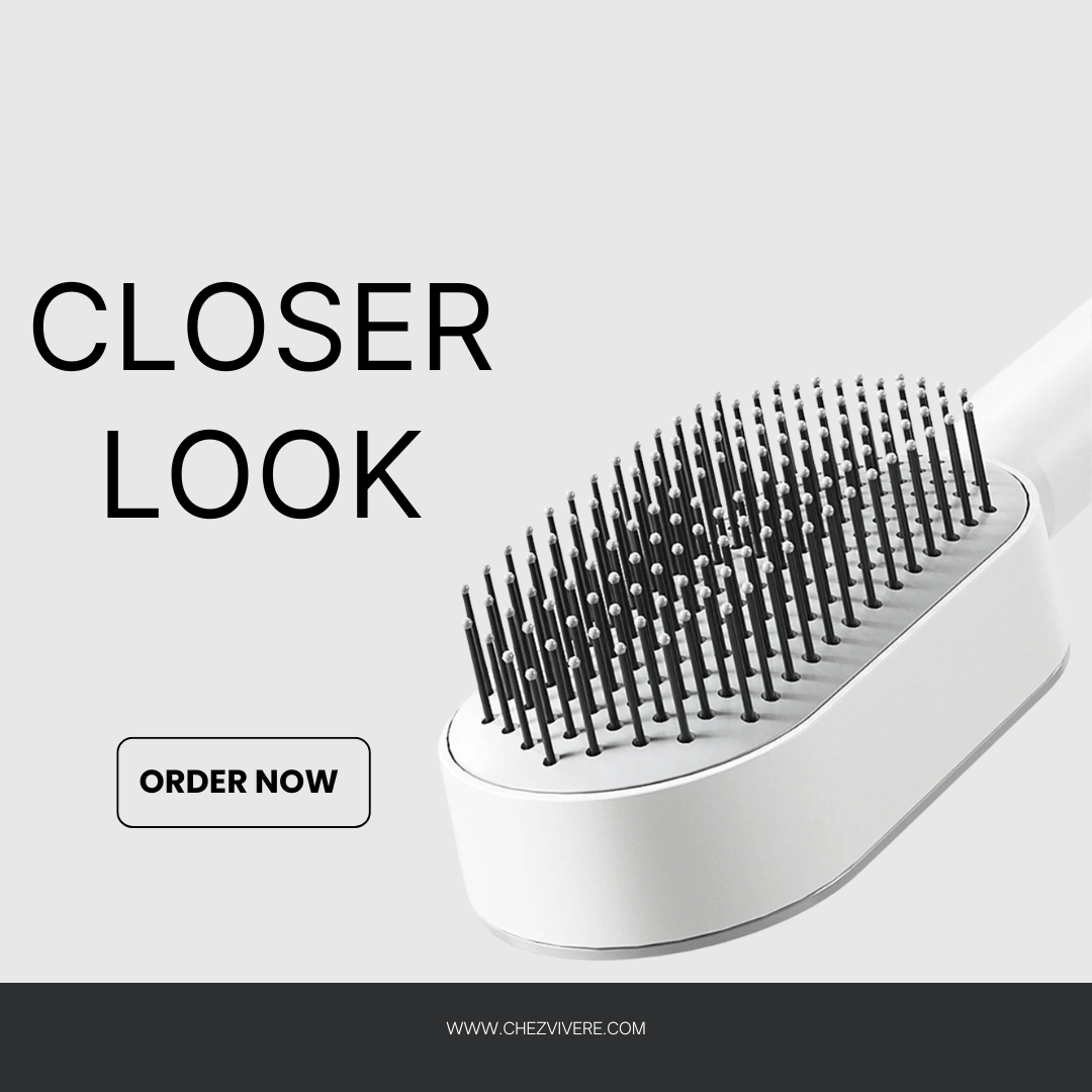 Self - Cleaning Air Cushion Hair Brush - Chez Vivere